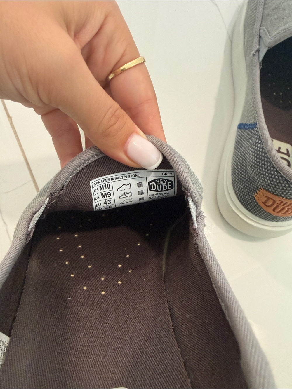 Hey Dude Gray Canvas Slip-On Loafers - Picture 4 of 4